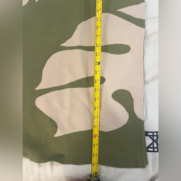 Anthropologie Green and Cream Midi Skirt - Picture 6 of 9